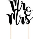 Topper para pastel ''mr&mrs'' 25 cm