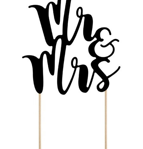 Topper para pastel ''mr&mrs'' 25 cm