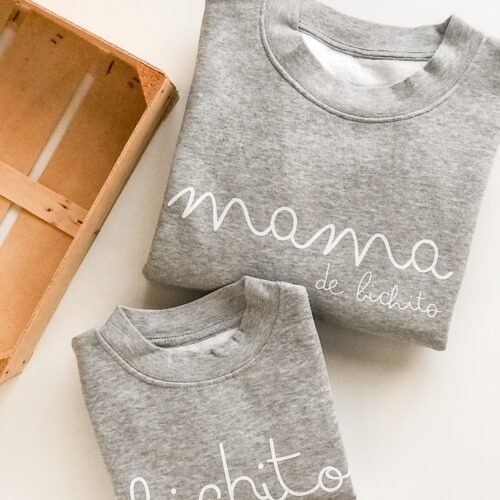Pack sudadera nombre personalizado adulto + infantil
