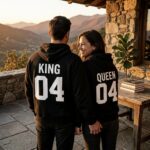 Pack 2 sudaderas Queen & King personalizadas con capucha y corona