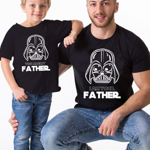 Camisetas padre e hijo soy tu padre negro