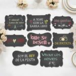 9 carteles boda efecto pizarra color