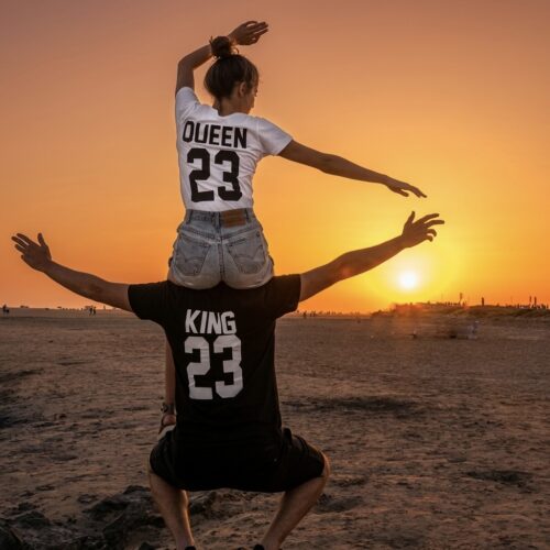 Pack 2 Camisetas Queen & King corona personalizadas