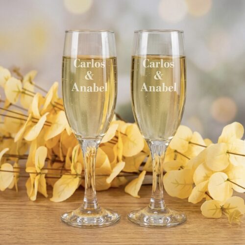 Set de 2 copas de champán personalizadas