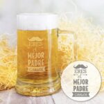 Jarra de cerveza personalizada 'Eres el mejor padre'
